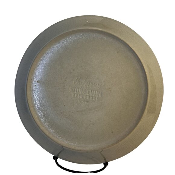 MCM Harkerware Blue Mist Speckled Stone China Oven Proof Dinner Plates Set-4 HTF - Picture 10 of 11